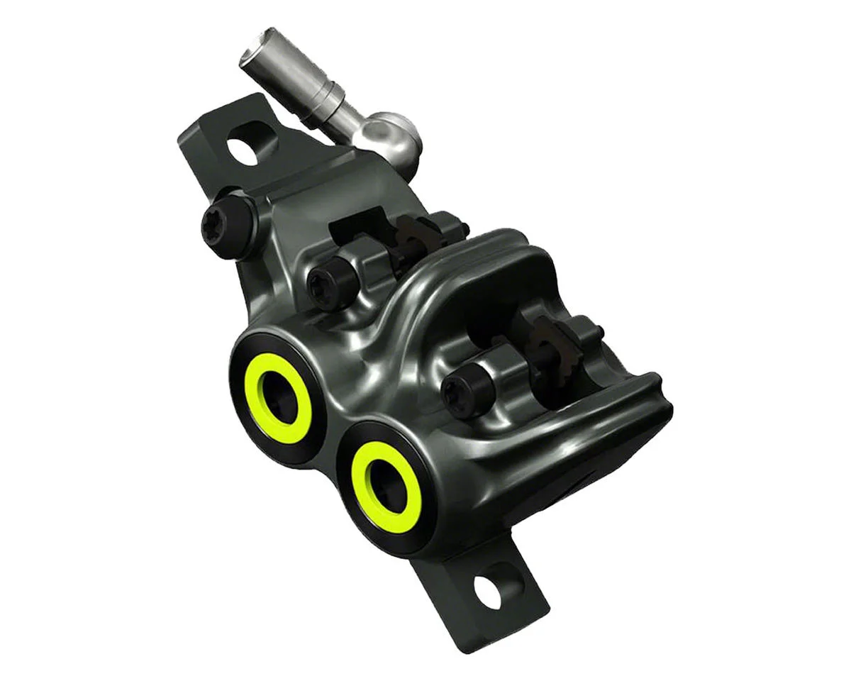 Magura MT7 Disc Brake Caliper (Grey/Yellow) (Front or Rear) (Post Mount) (4-Piston)